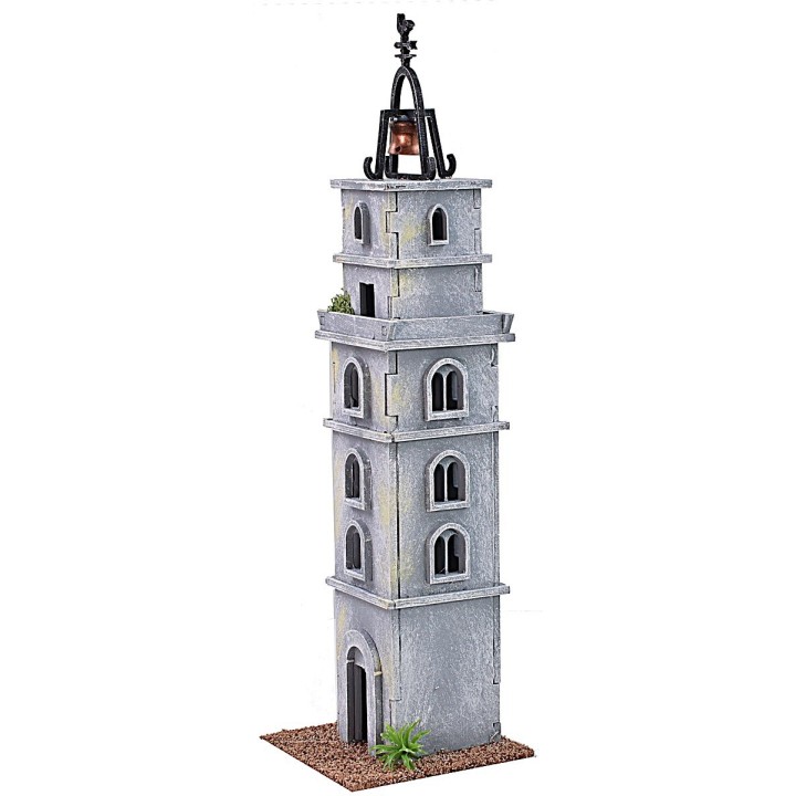 Torre ghirlandina per presepe cm 10x10x36 h
