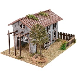 Cascina con fienile per presepe cm 32x24x19 h