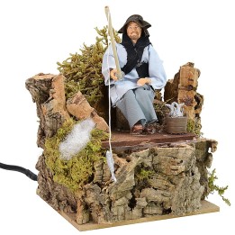 Seated fisherman 12 cm series in motion