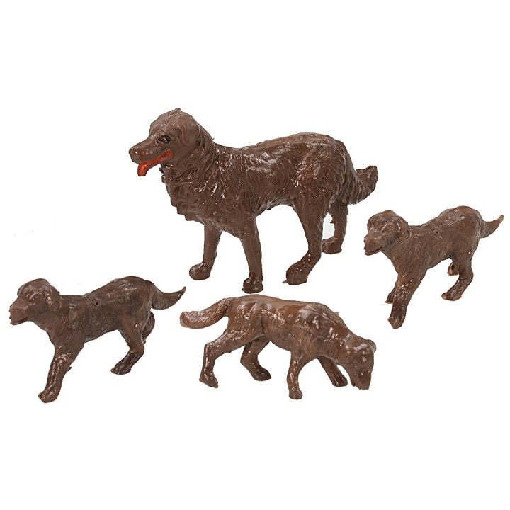 Family of 4 dogs for statues cm 10-12