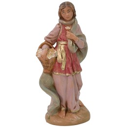 Mujer con cesta de flores 12 cm Fontanini