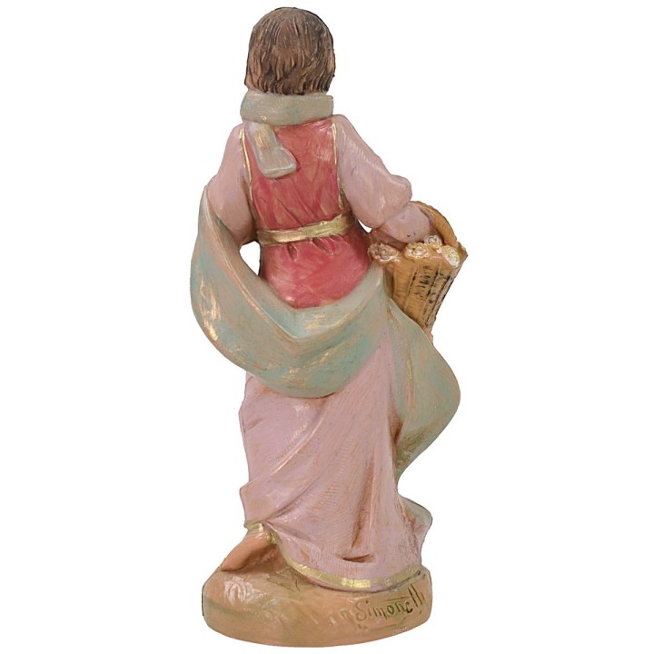Mujer con cesta de flores 12 cm Fontanini