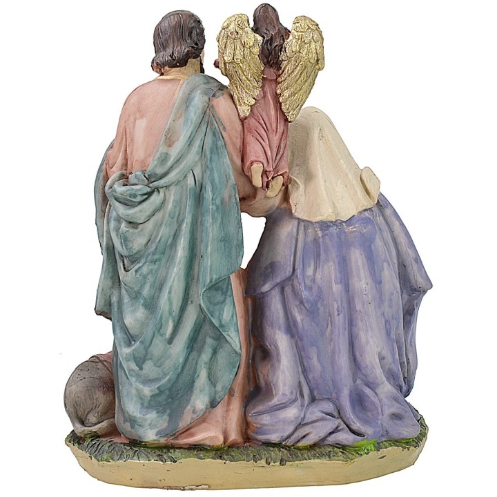 Natividad de resina con ángel cm 15,5x11x18 h Pesebre