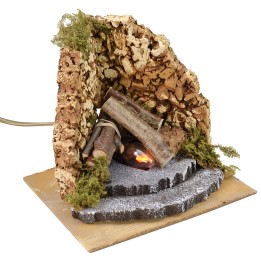 Fuoco per presepe funzionante cm 16x14,5x14 h