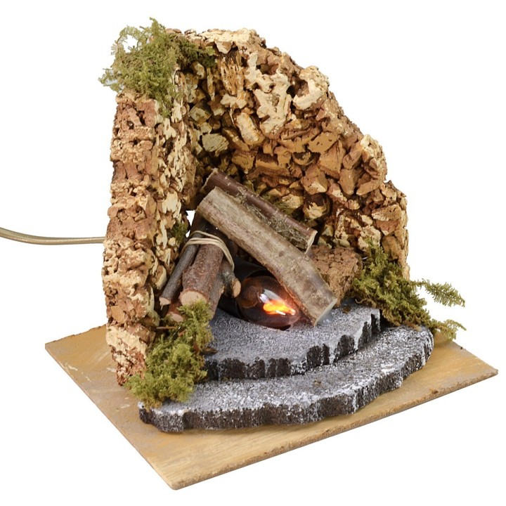 Fuoco per presepe funzionante cm 16x14,5x14 h