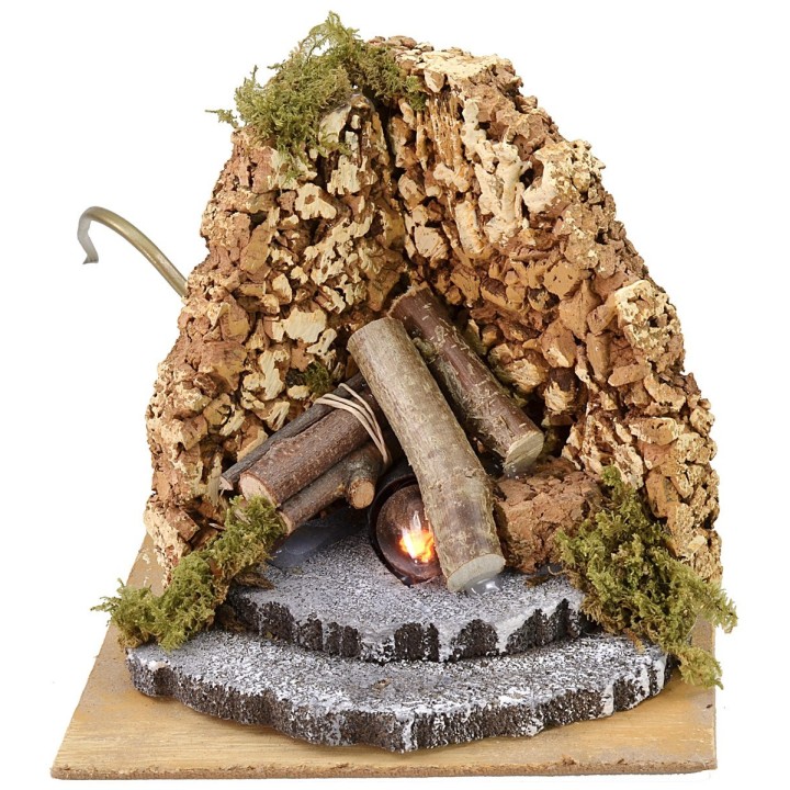 Fire for functioning nativity scene cm 16x14,5x14 h