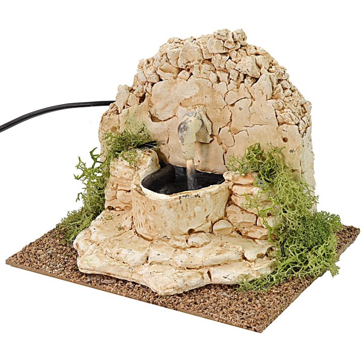 Fontana in pietra per presepe cm 16x12x12,5 h