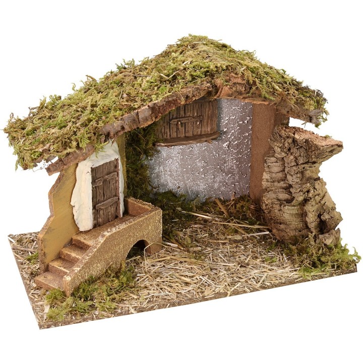 Capanna con finestra e scalinata cm 40x23x25,6 h