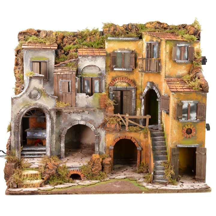 Pueblo napolitano estilo 700' iluminado con horno funcional cm