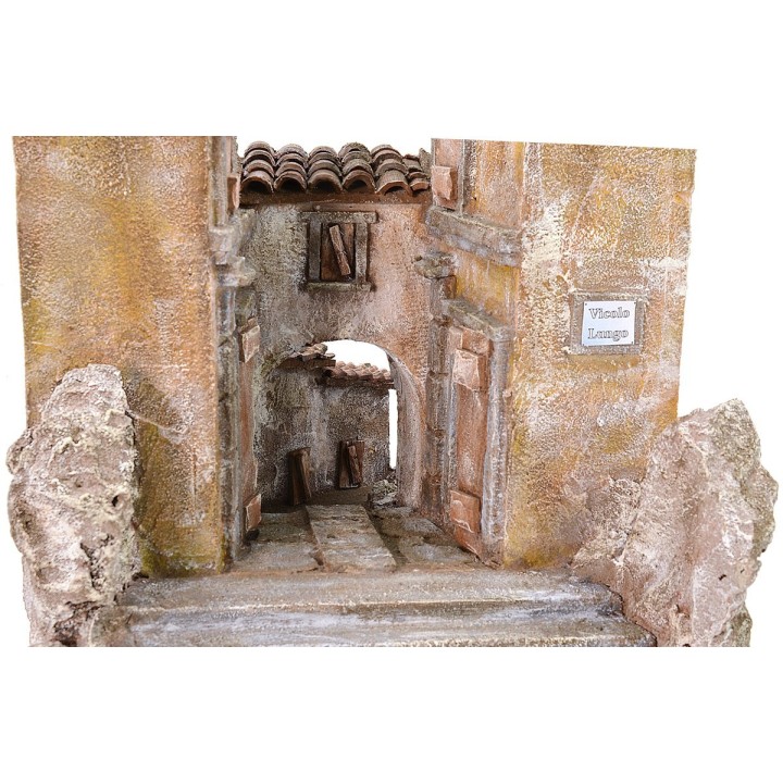 Borgo con vicolo in effetto prospettico cm 31,5x39x31 h