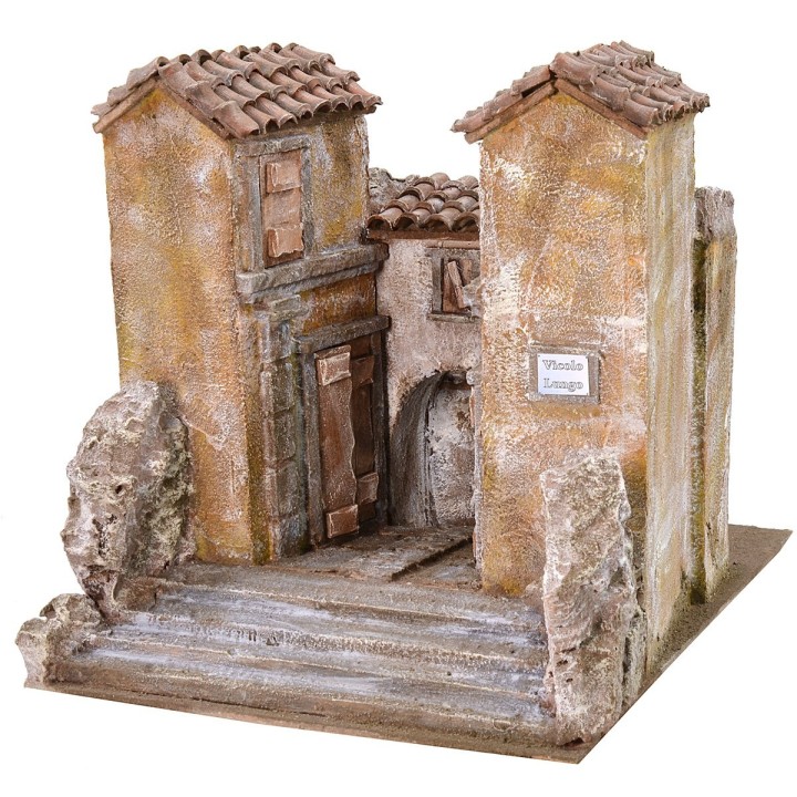 Village with alley in perspective effect cm 31.5x39x31 h