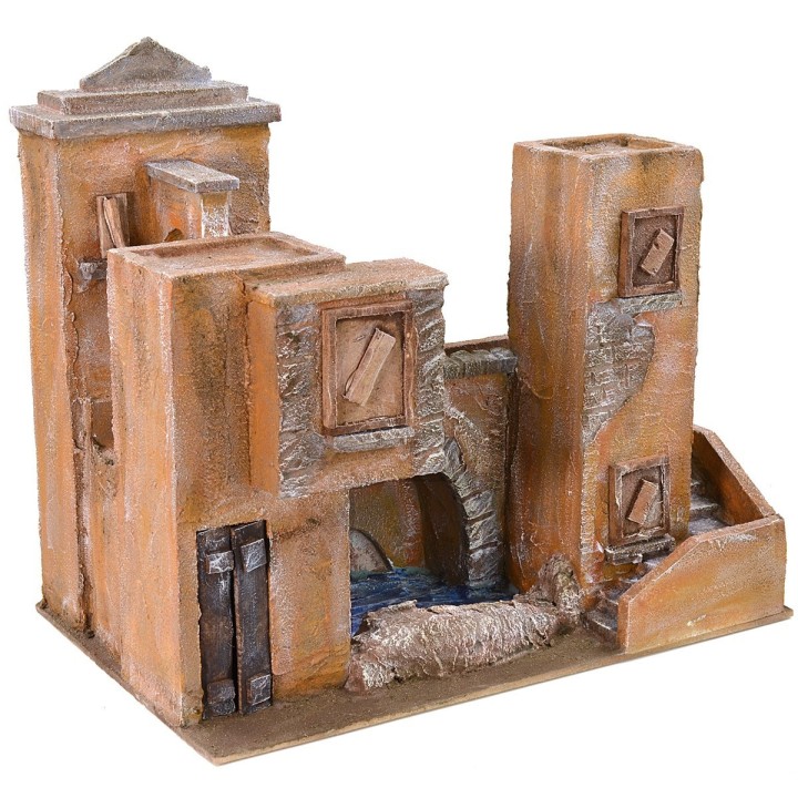 Palazzo con ponte e laghetto cm 39x25x35 h