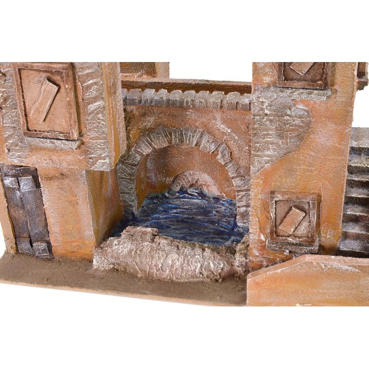 Palazzo con ponte e laghetto cm 39x25x35 h