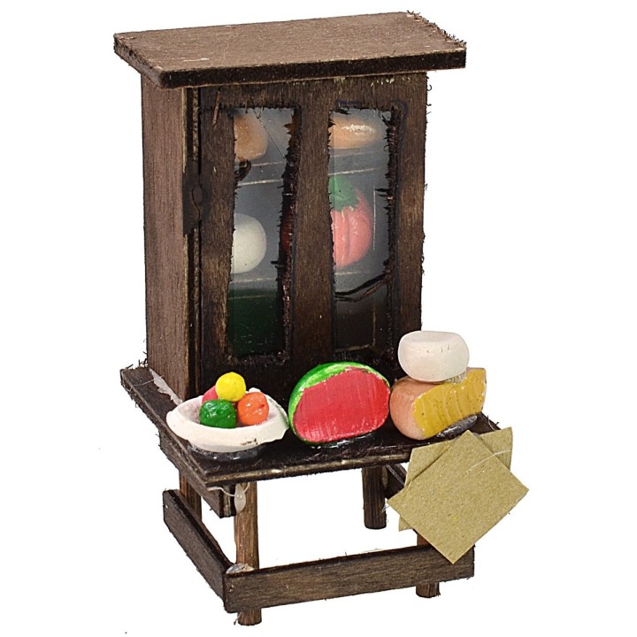 Aparador de madera con comida cm 6x6x10 h