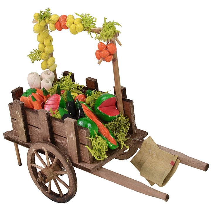 Cart with fruit and vegetables cm 9,2x3,8x4,4 h