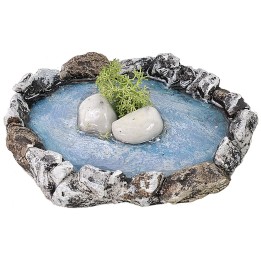 Pond with water effect resin cm 13x12x2 h