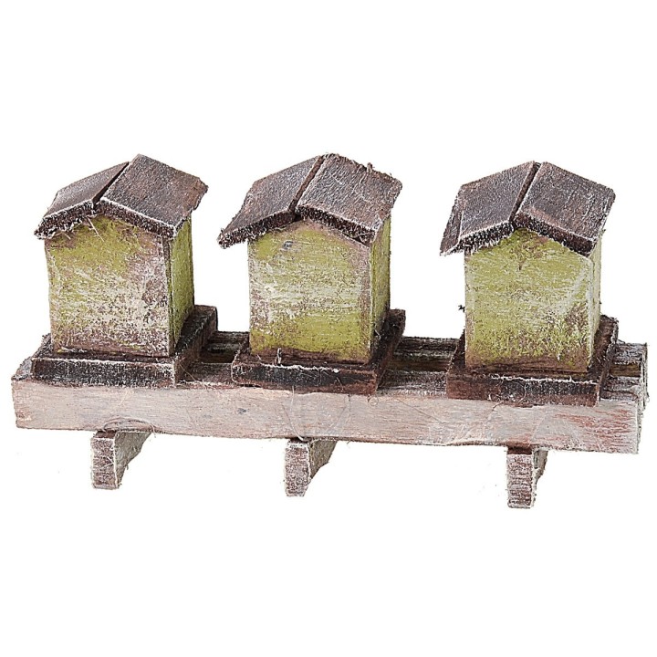 Set of 3 hives for nativity scene cm 10,5x3x5 h