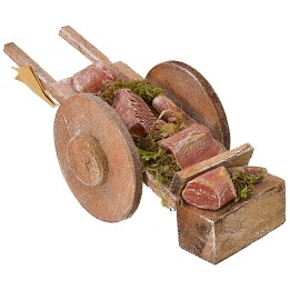 Carretto con carne per Presepe cm 5,5x13,5x5,5 h