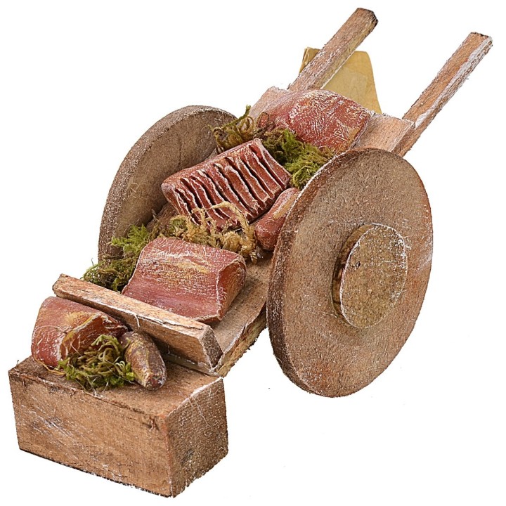 Carreta con carne para Belén 5,5x13,5x5,5 cm h