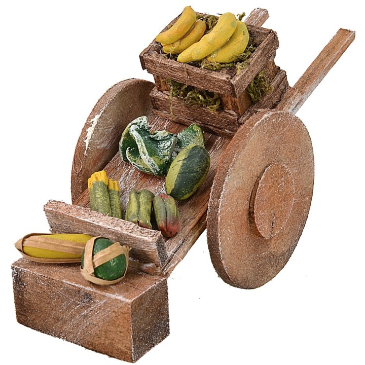 Cart with fruit and vegetables for Nativity scene cm