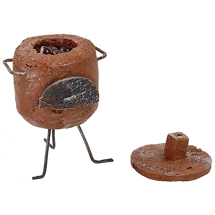 Brasero para castañas de 4x3,5x6 cm de altura para estatuas de