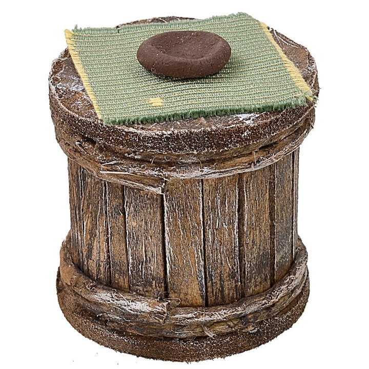 Mesa con 2 taburetes de madera para estatuas de 12 cm.