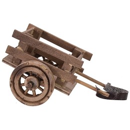 Carrito de madera con bridas 10,5x7,5x5,5 h