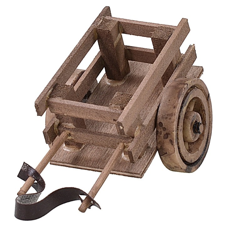 Carretto in legno con briglie 10,5x7,5x5,5 h