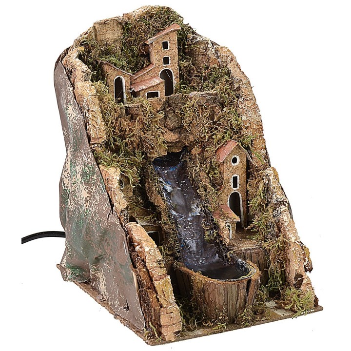 Paesaggio con cascata funzionante cm 14x20x21 h