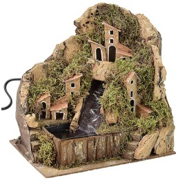 Landscape for nativity scene with working waterfall cm
