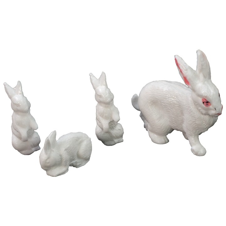 Famiglia di conigli Oliver per statue 10 cm