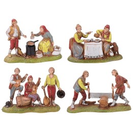 Set of 4 groups at work 6 cm Neapolitans
