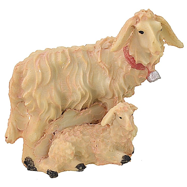 Sheep with lamb in resin for statues 9-10 cm