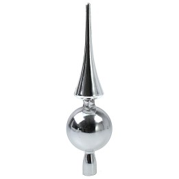Punta de árbol de 30 cm plata brillante Navidad