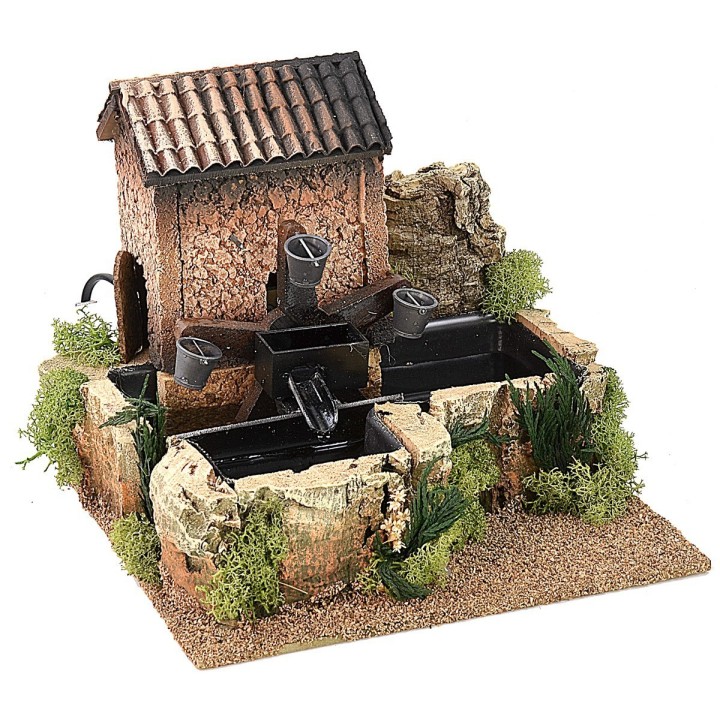 Noria in movimento per presepe cm 22x20x18,5 h