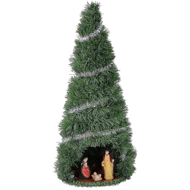 Árbol de Navidad de 60 cm completo con Natividad de 12 cm
