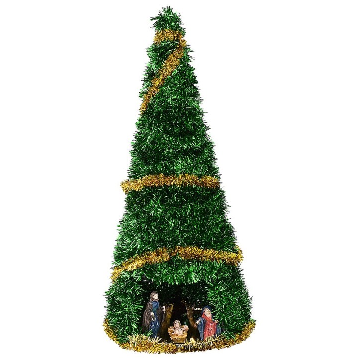 Albero di Natale cm 50 completo di Natività cm 8 illuminato