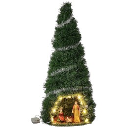 Albero di Natale cm 60 completo di Natività cm 12 illuminato