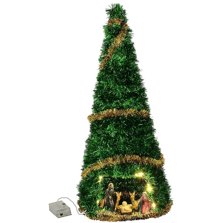 Albero di Natale cm 50 completo di Natività cm 8 illuminato