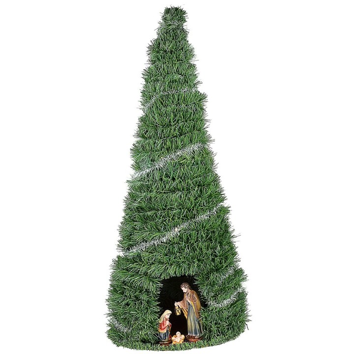Albero di Natale cm 84 completo di Natività 15 cm illuminato