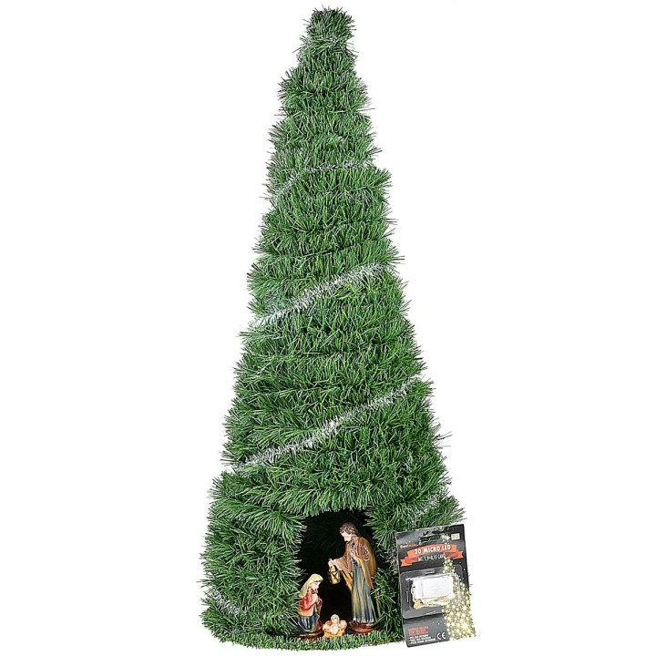 Albero di Natale cm 84 completo di Natività 15 cm illuminato
