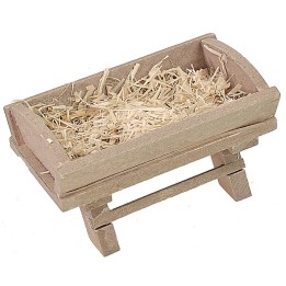Culla in legno con paglia cm 5x3,5x2 h
