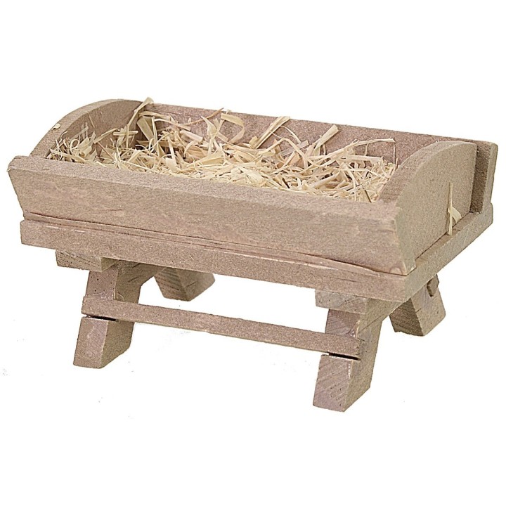 Wooden cradle with straw cm 5x3,5x2 h