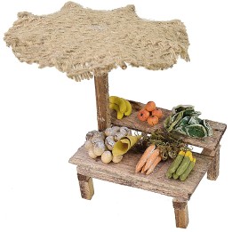 Bancarella mercato con frutta e verdura cm 13x11x11,5 h per
