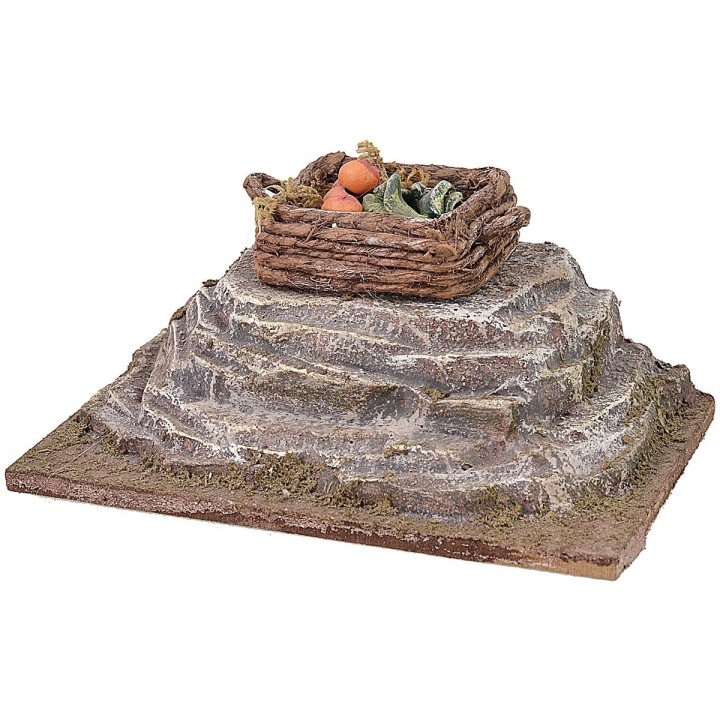 Pietra con cassetta di verdure cm 12x7x5 h