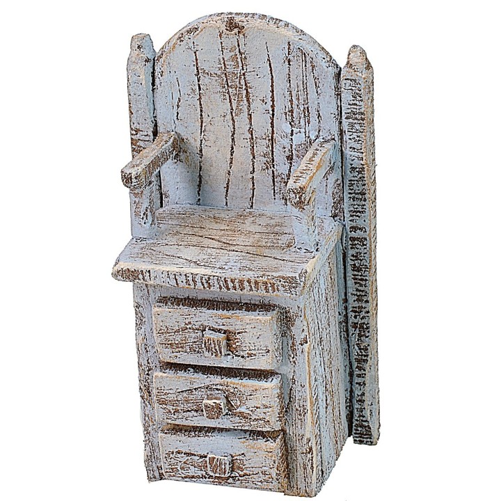 Wooden shoe shine chair with drawers cm 5x3,5x9 h