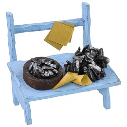 Banco con cozze cm 9x6,5x9 h