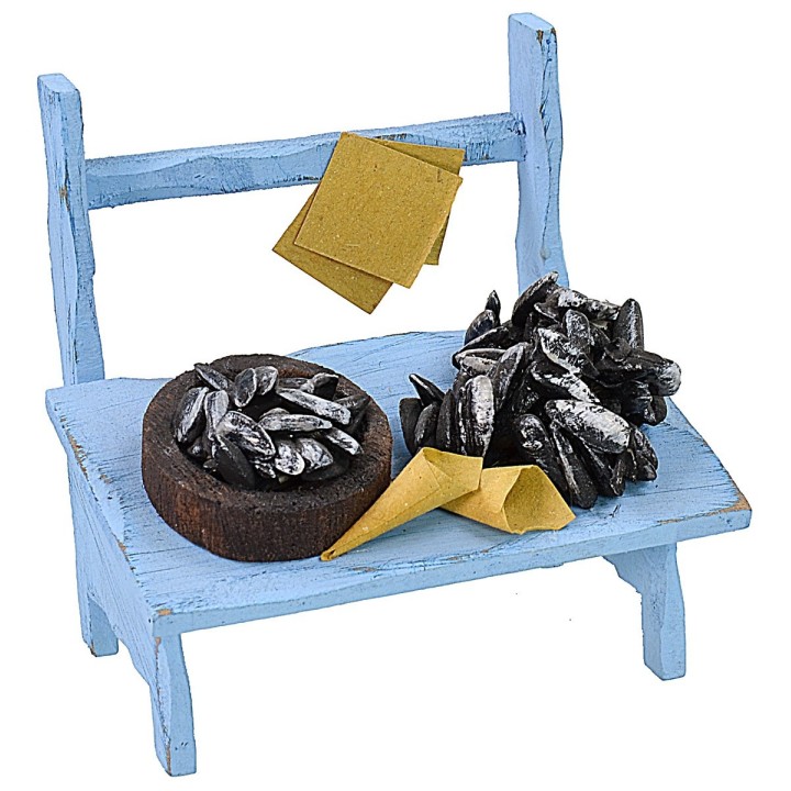 Banco con cozze cm 9x6,5x9 h
