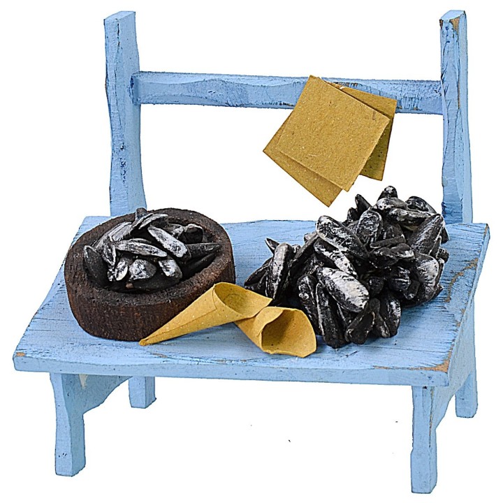 Banco con cozze cm 9x6,5x9 h