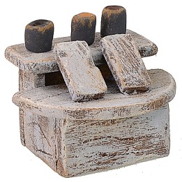 Mobiletto in legno per lustrascarpe cm 5,5x4,5x4,5 h